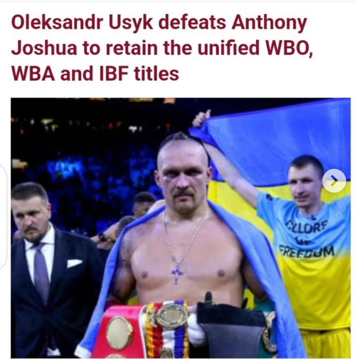 Anthony Joshua got defeated by Ukrainian fighter , Oleksandr Usyk in a rematch