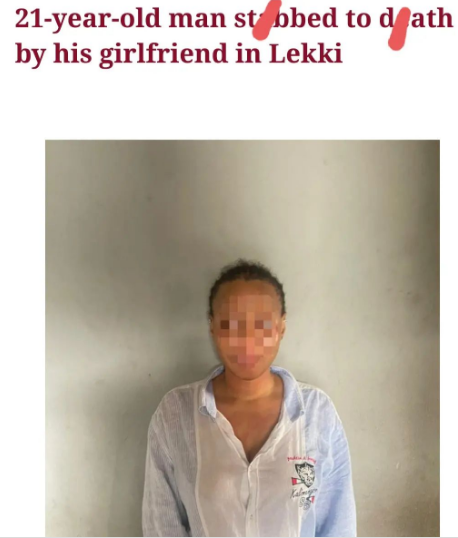 The police in Lagos state have arrested Esther Paul, pictured above, for reportedly stabbing her boyfriend, Sadiq Owolabi Dahiru, to death in the early hours of November 20 at Oba Amusa Street Agungi, Lekki.