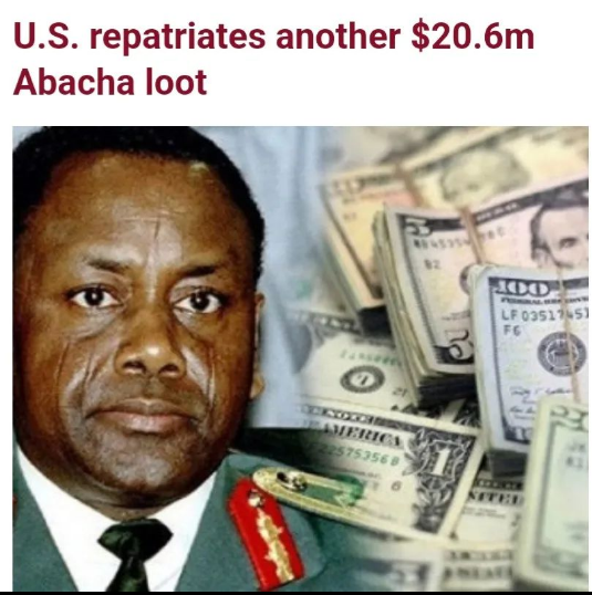 The United States Department of Justice (DoJ) has returned more than $20.6 million worth of assets linked to former Head of State, the late Gen Sani Abacha and his associates.